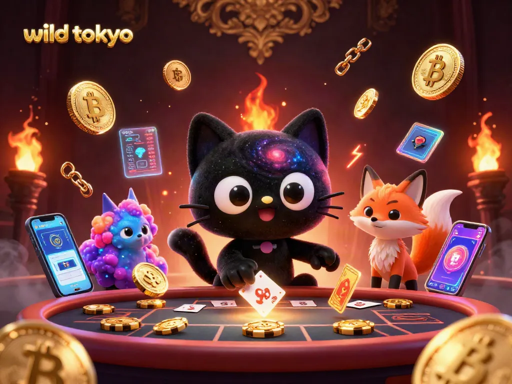 Players enjoy action at Wild Tokyo casino with vibrant characters and crypto elements.